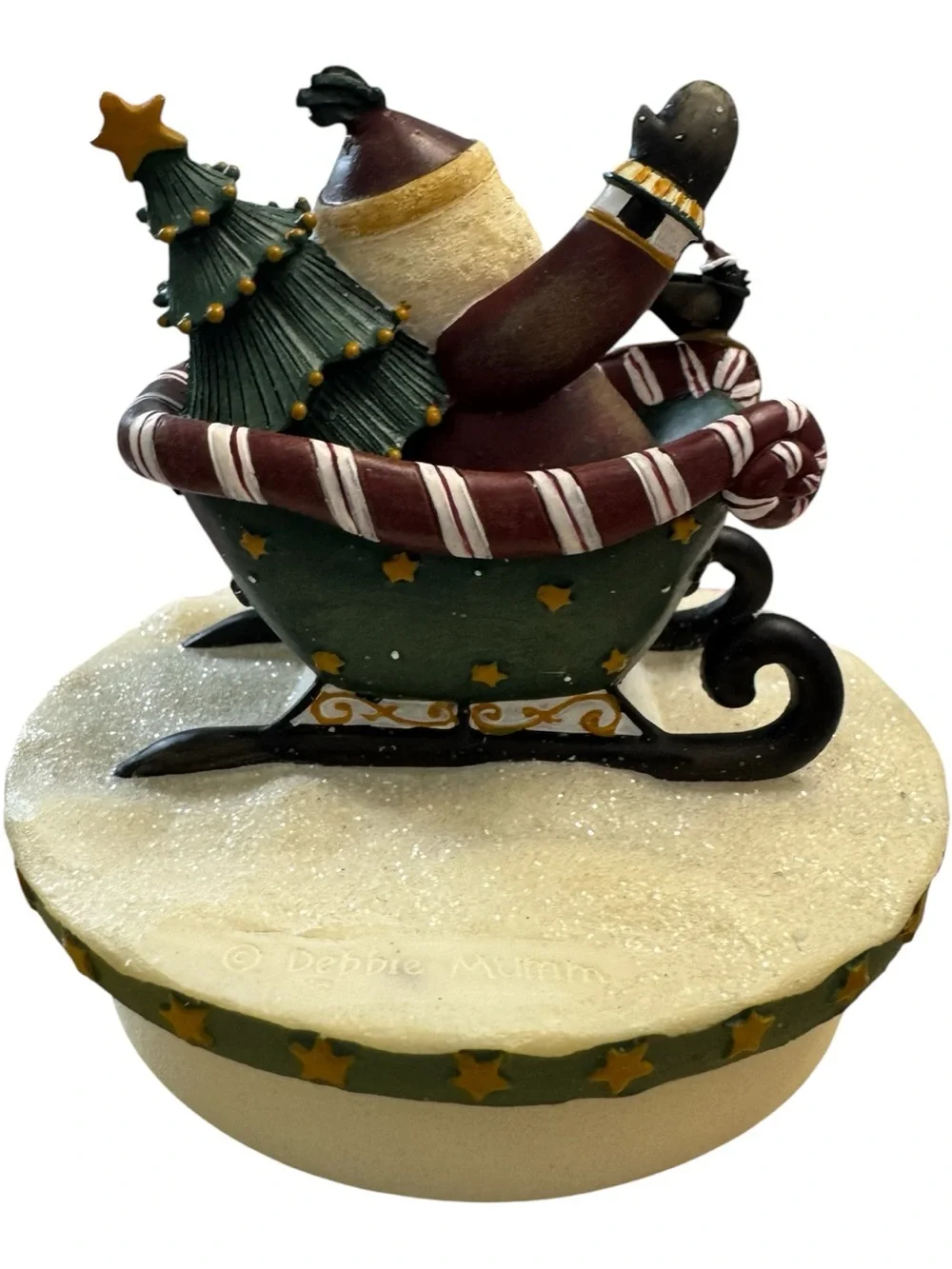 Candy Cane Sleigh Santa Candletopper